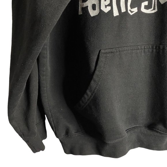 Poetic Justice Faded Black Pullover Sweatshirt Hoodie - Picture 3 of 4